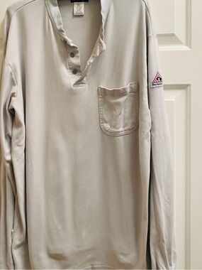 Bulwark Flame Resistant Long Sleeve Excel Henley Work Shirt CAT 2 Size XXL